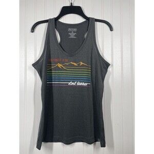 Recover Find yourself In The Lost Sierra Graphic Tank Top Polyester Sz M Recycle